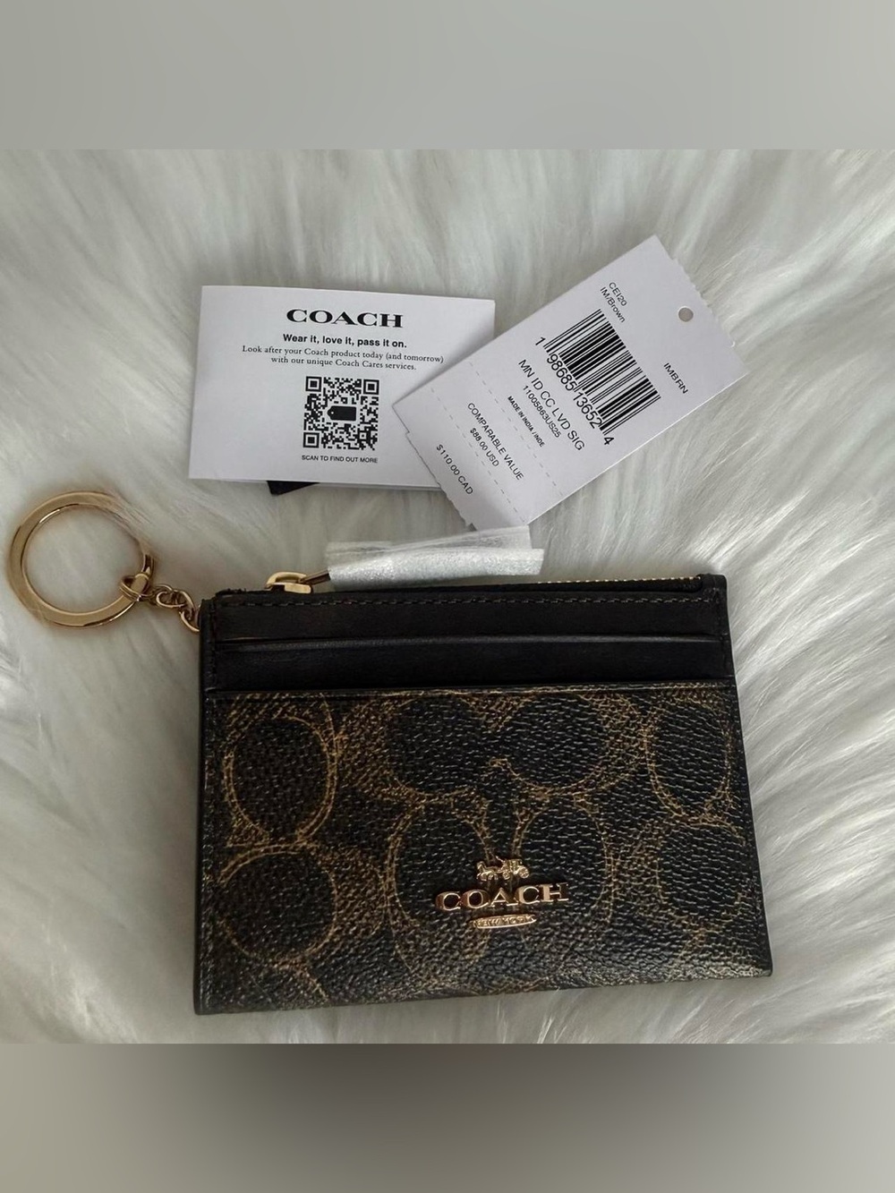 NWT COACH Mini Skinny ID Case in Loved Signature Canvas